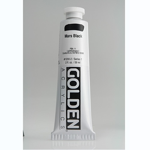 Golden, Heavy Body, Acrylic, Paint, 2oz, Mars Black